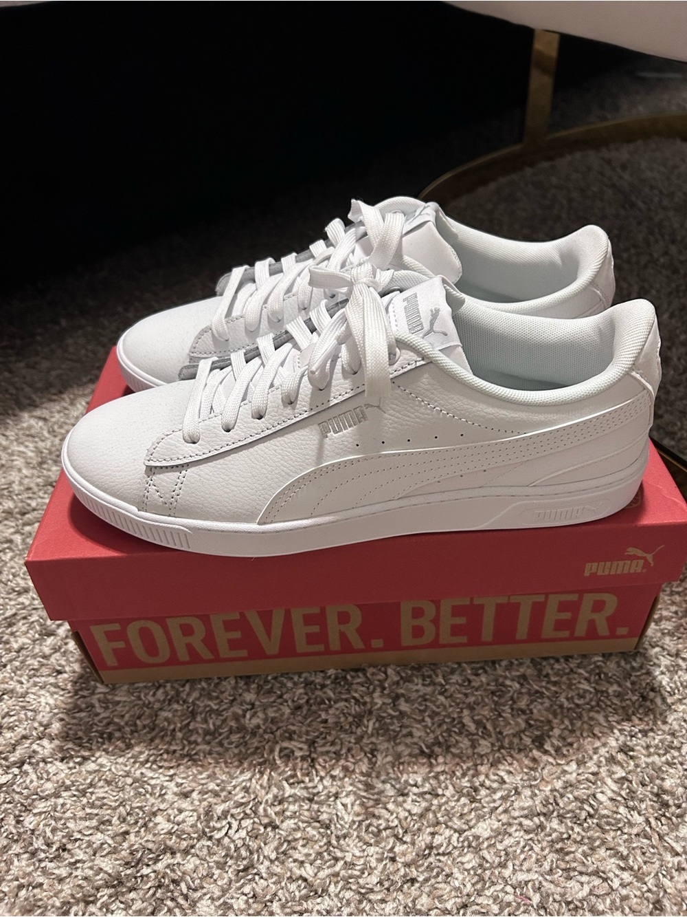 Puma White Low-Top Leather Sneakers